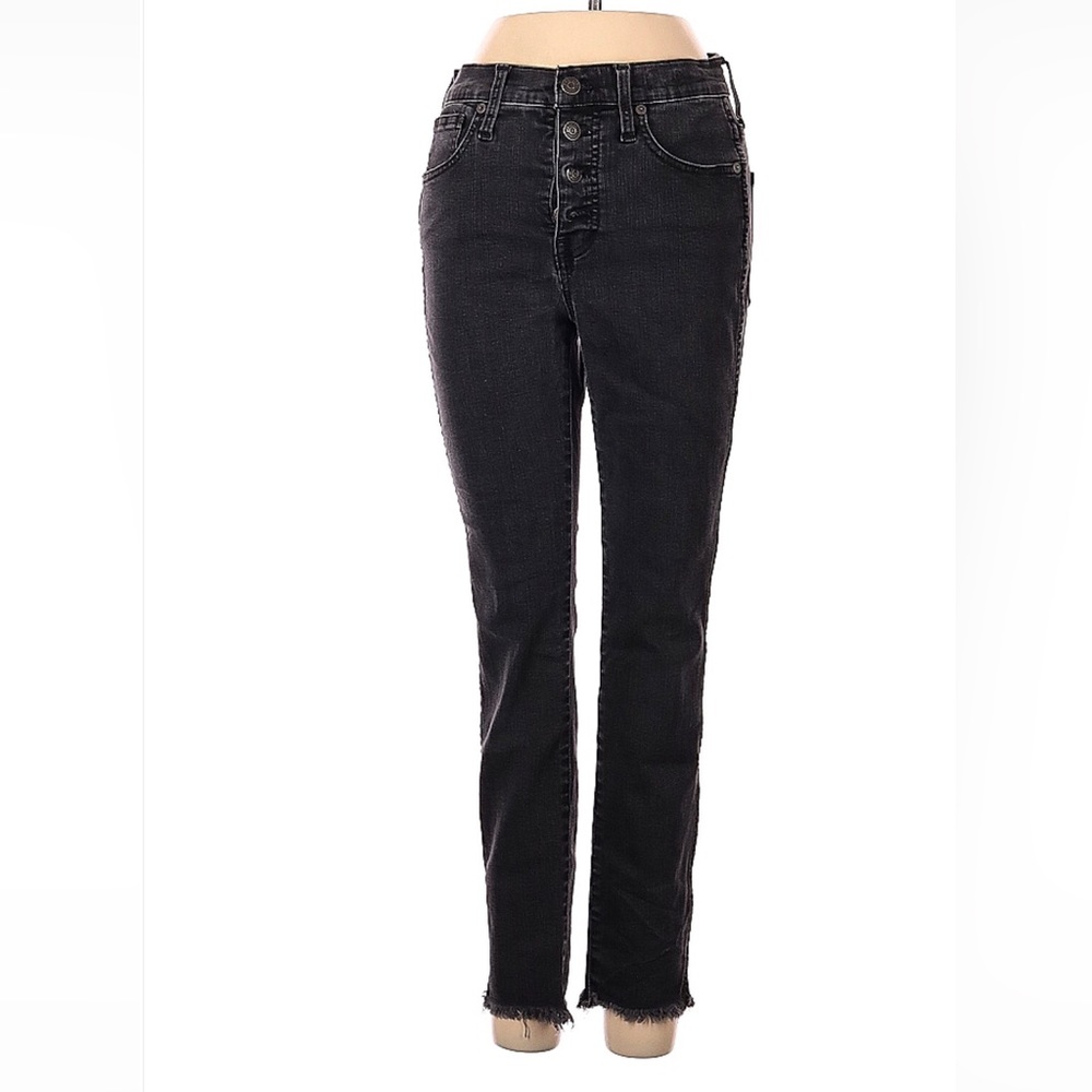 High-Rise Skinny Jeans In Berkeley Black: Button-Through Edition